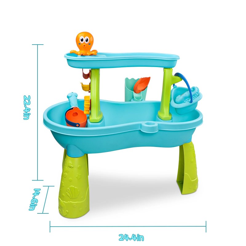 2-Tier Water & Sand Play Table – Sensory Outdoor Toy for Toddlers (Ages 1–3)