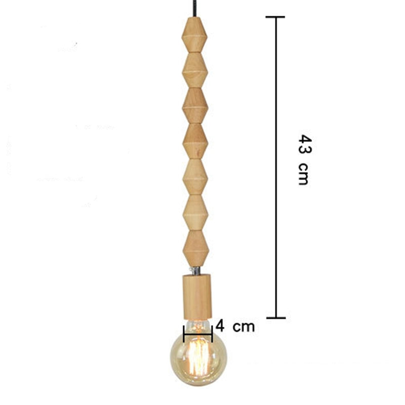 Boho Wooden Bead Pendant Light | Decorative Hanging Ceiling Lamp