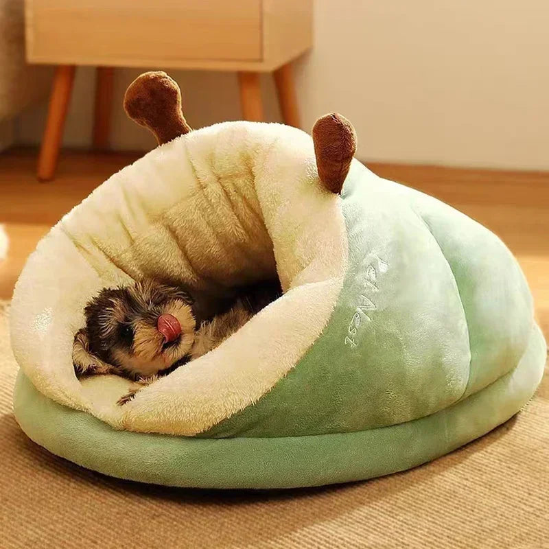 Soft Plush Dog Bed | Foldable Winter Pet House