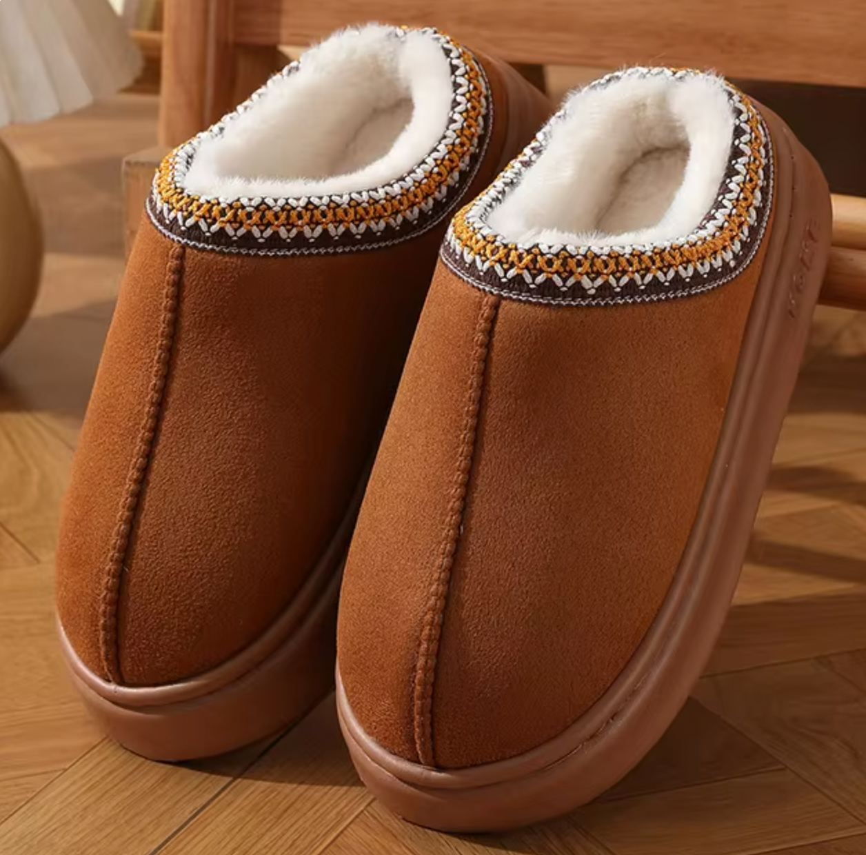 Unisex Sheepskin Slippers | Comfortable Wool-Lined Indoor Shoes