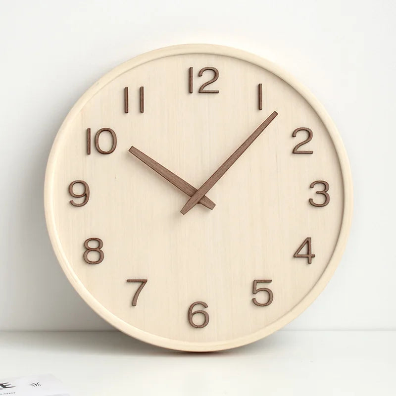 Japanese Style Wooden Wall Clock | Retro Design for Living Room, Office, and Bedroom