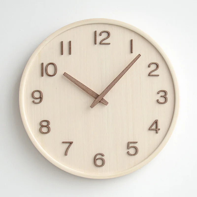 Japanese Style Wooden Wall Clock | Retro Design for Living Room, Office, and Bedroom