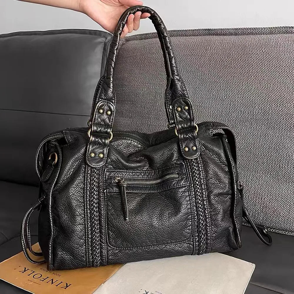 Black Leather Handbag | Stylish and Functional for Everyday Use
