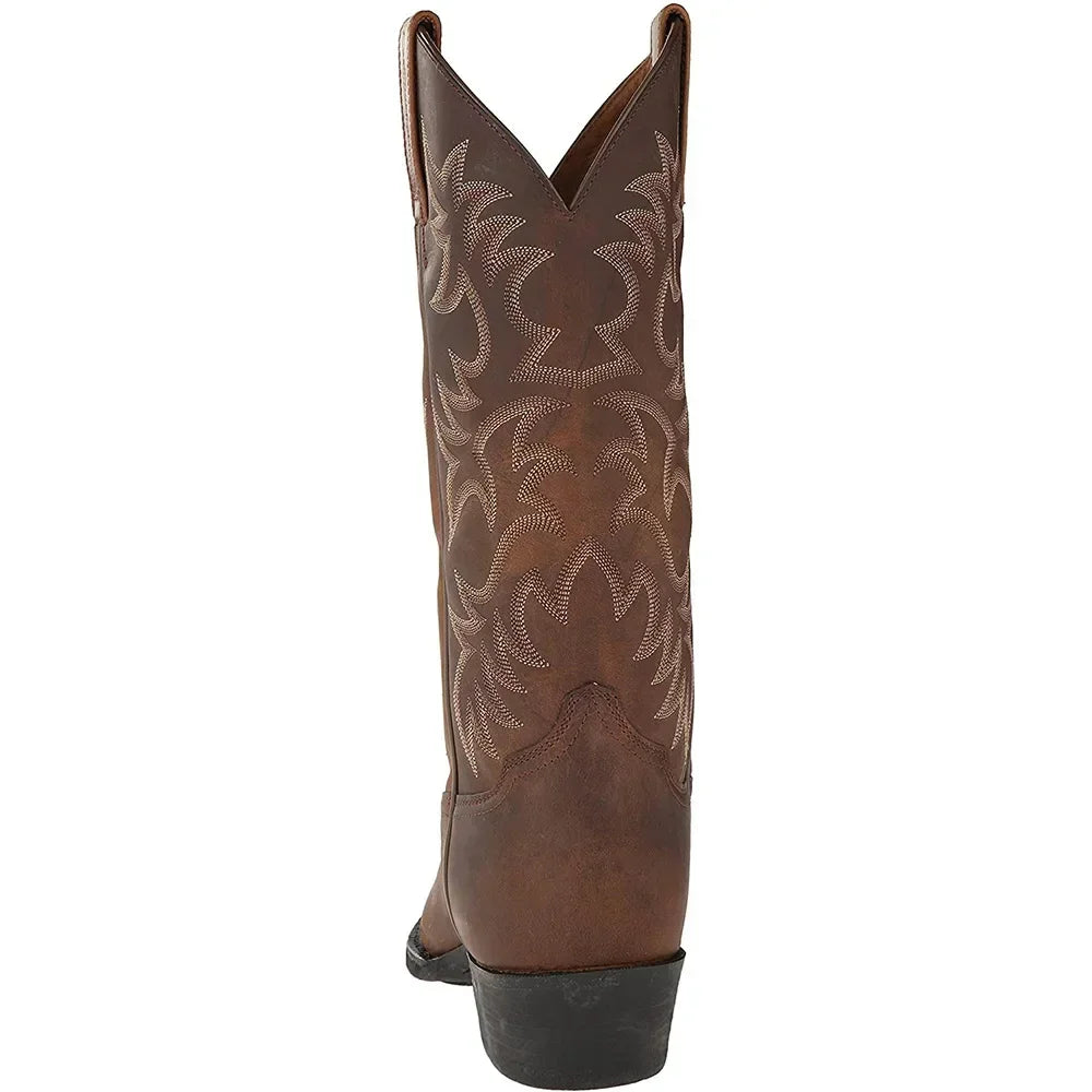 Stylish Men’s Cowboy Boots – Leather with Embossed Design
