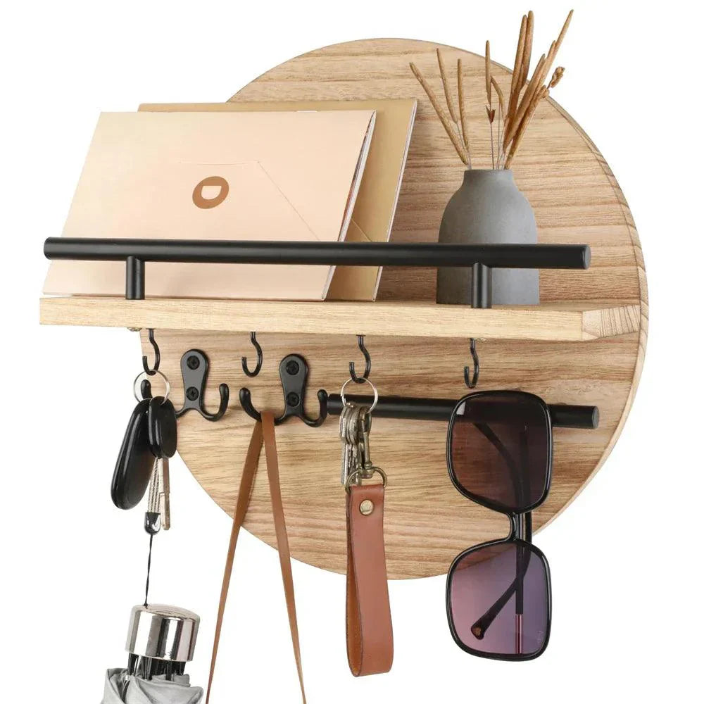Luxyecs | Round stylish key holder made of eco-friendly wood