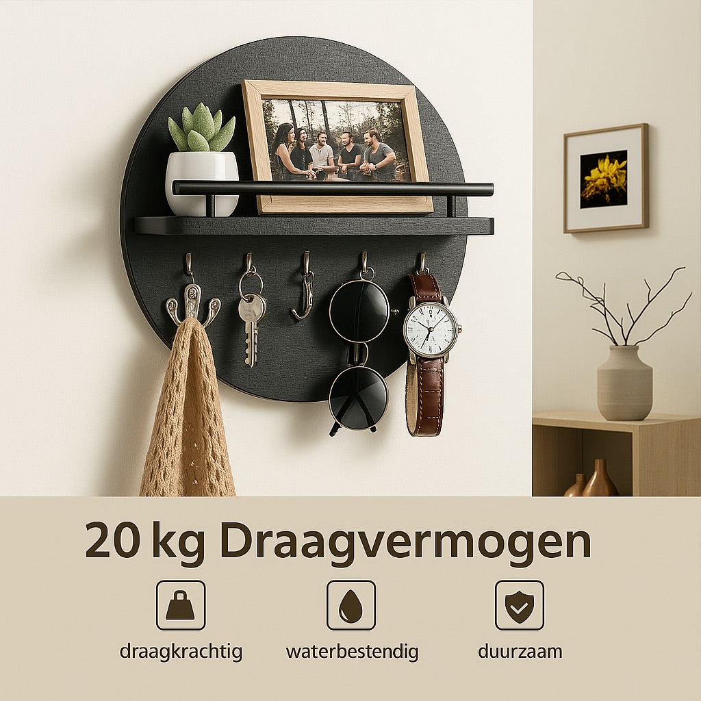 Luxyecs | Round stylish key holder made of eco-friendly wood