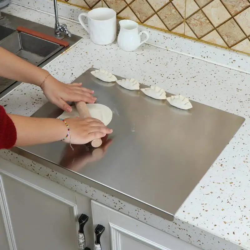 SliceGrip | Stainless Steel Cutting Board with Lip - Durable, Non-Slip, Hygienic Cutting Board for Kitchen