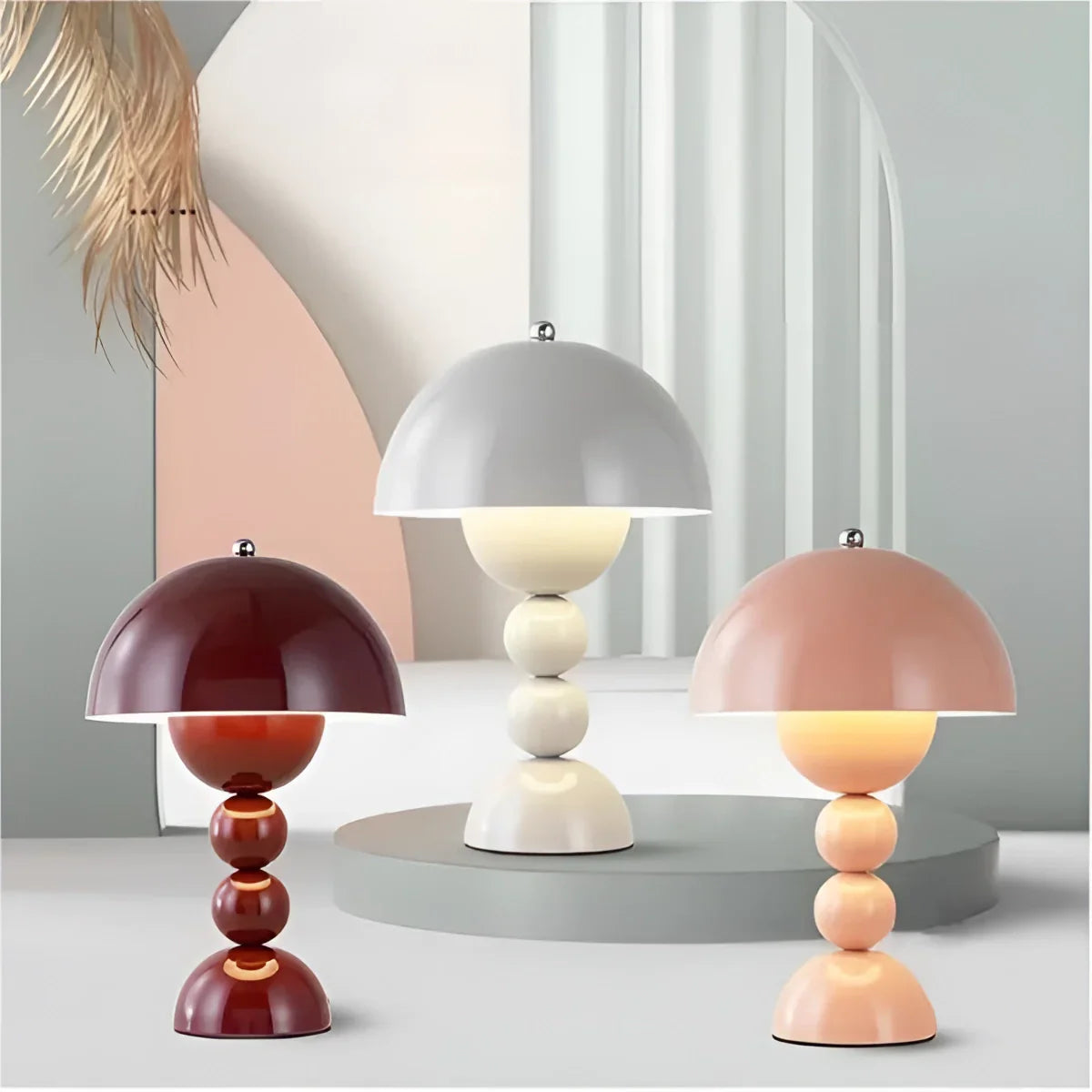 Vintage Mid-Century Mushroom Dome Lamp - Retro Table & Desk Light