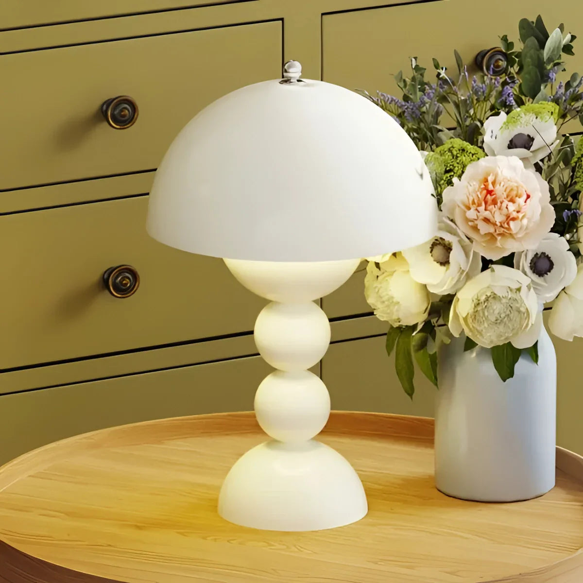 Vintage Mid-Century Mushroom Dome Lamp - Retro Table & Desk Light