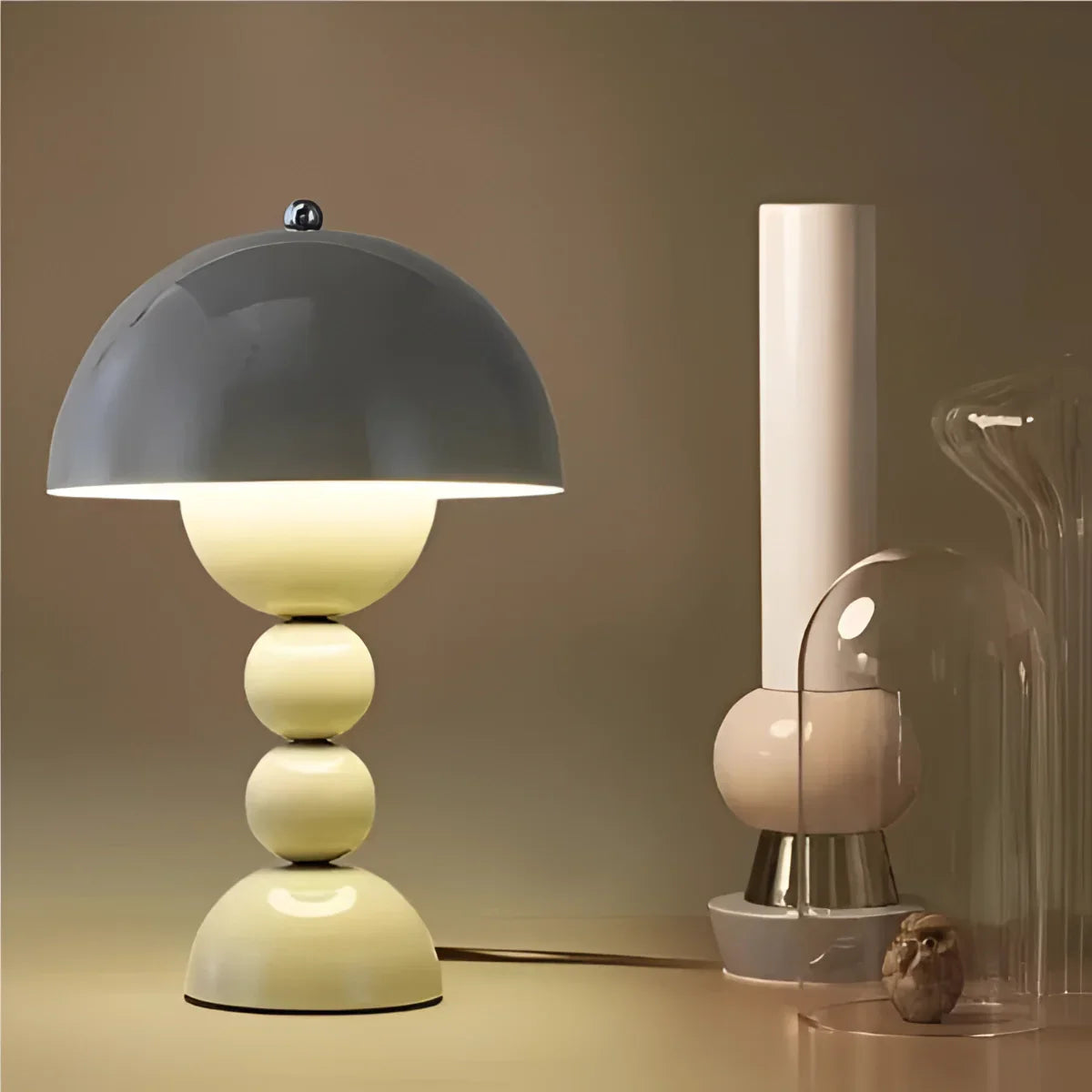 Vintage Mid-Century Mushroom Dome Lamp - Retro Table & Desk Light