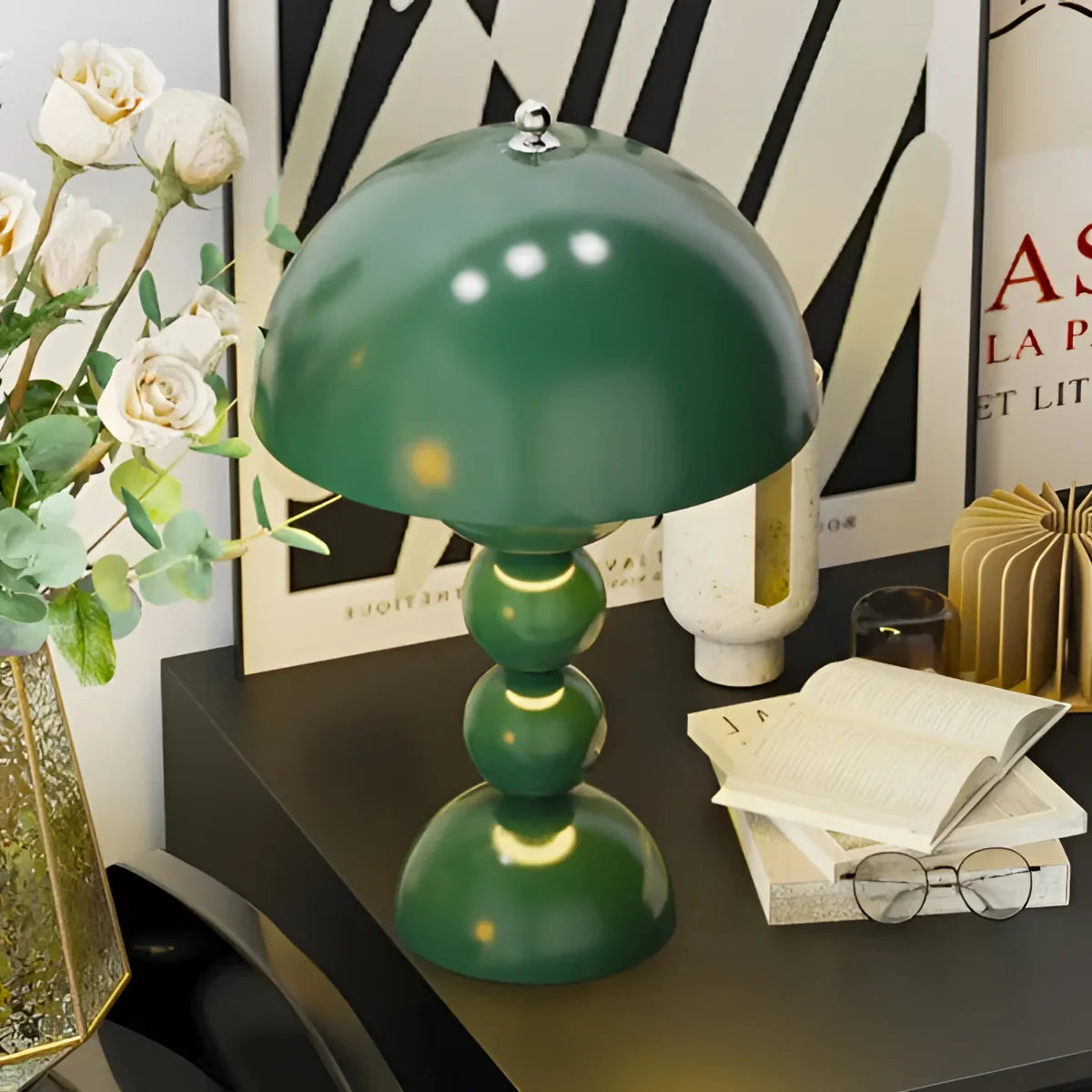 Vintage Mid-Century Mushroom Dome Lamp - Retro Table & Desk Light