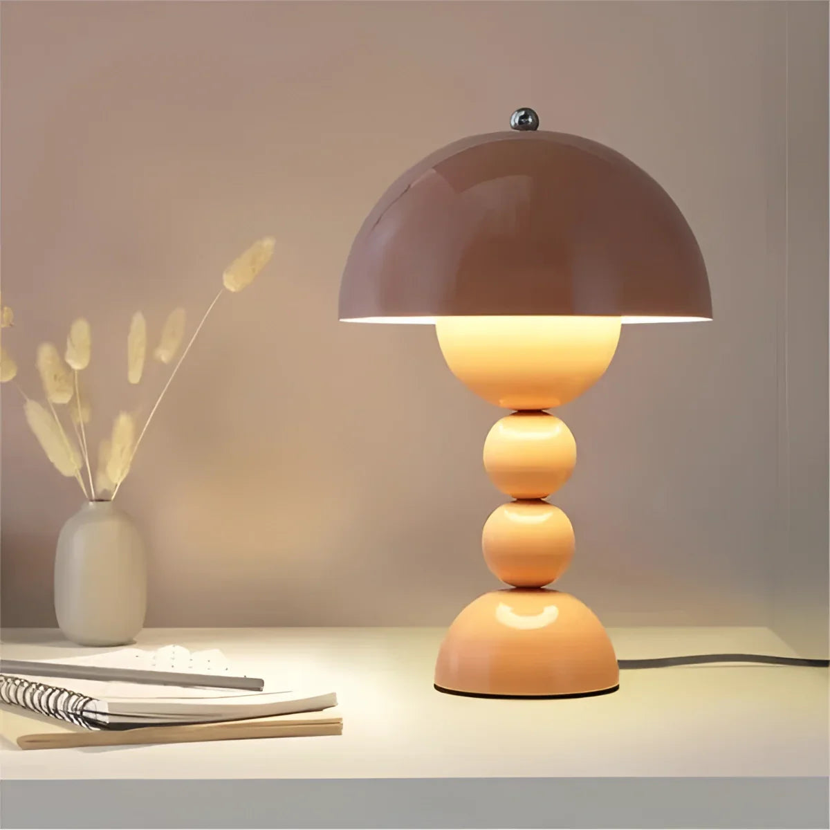Vintage Mid-Century Mushroom Dome Lamp - Retro Table & Desk Light