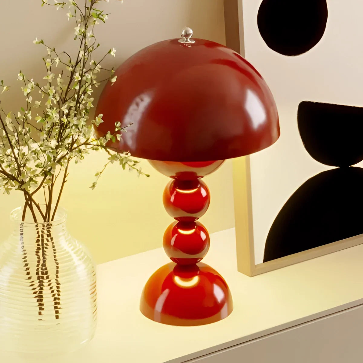 Vintage Mid-Century Mushroom Dome Lamp - Retro Table & Desk Light