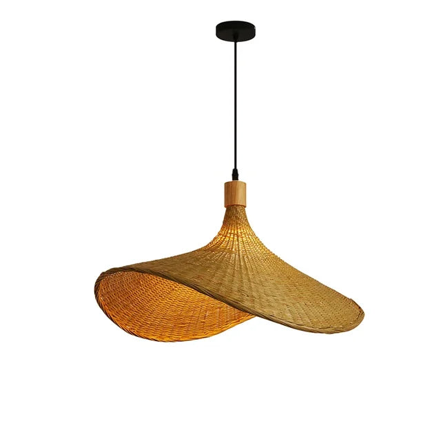 Luxyecs | Handmade Boho Bamboo Hanging Lamp – Sustainable Natural Pendant Light