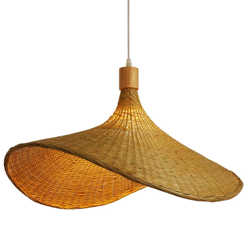 Luxyecs | Handmade Boho Bamboo Hanging Lamp – Sustainable Natural Pendant Light