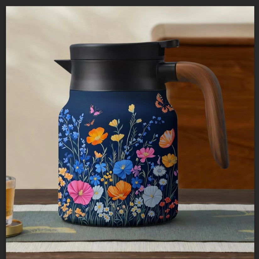 Insulated Coffee Pot | Floral Vacuum Thermos Jug