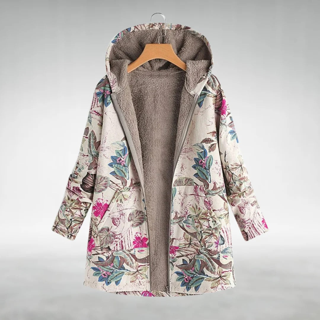 Floral Print Women’s Coat | Hooded Casual Outerwear
