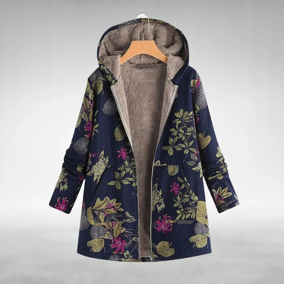 Floral Print Women’s Coat | Hooded Casual Outerwear