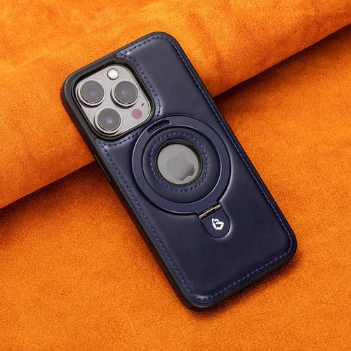 Leather Magnetic iPhone Case | Slim Cover with Ring Holder