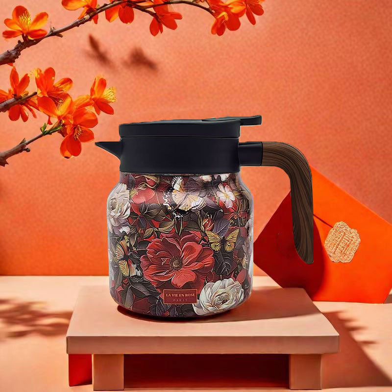 Insulated Coffee Pot | Floral Vacuum Thermos Jug