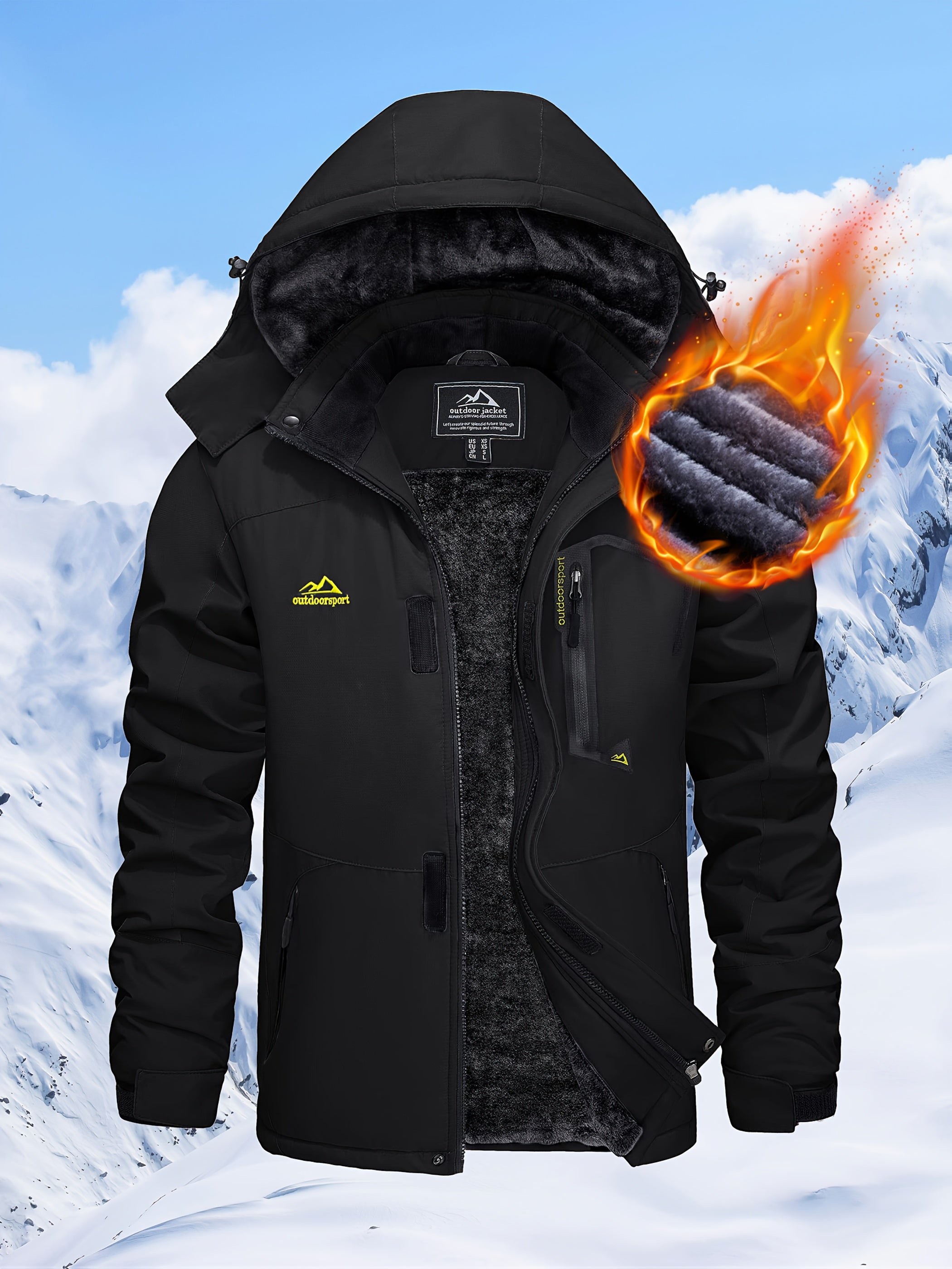 Men’s Winter Jacket | Outdoor Hooded Fleece-Lined Coat
