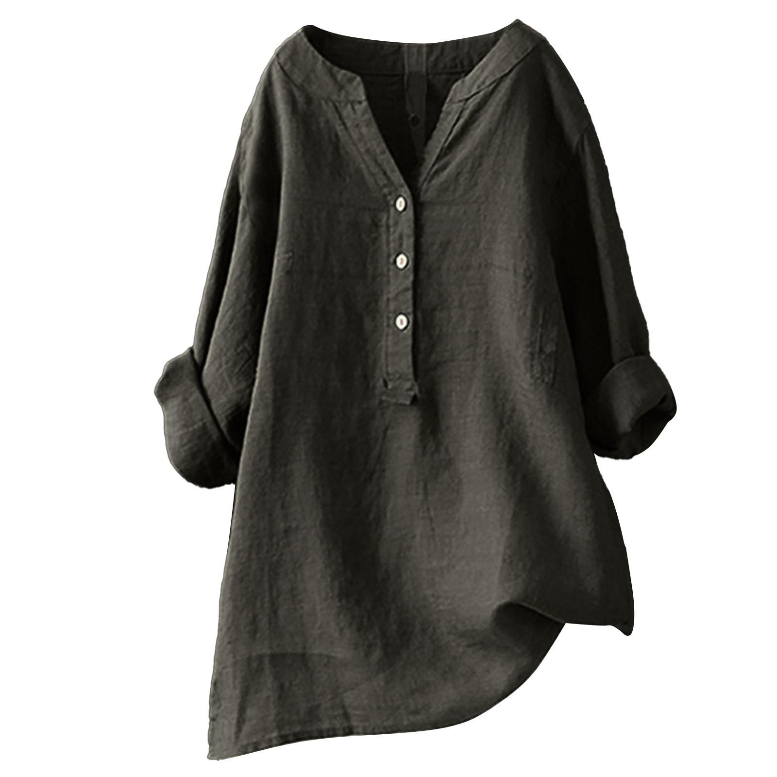 Women’s Long Sleeve Top | Casual Button Tunic