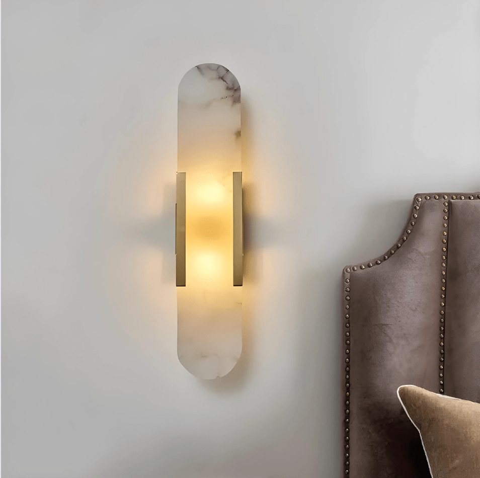 Marble and Brass Wall Sconce | Elegant Wall Light for Contemporary Decor