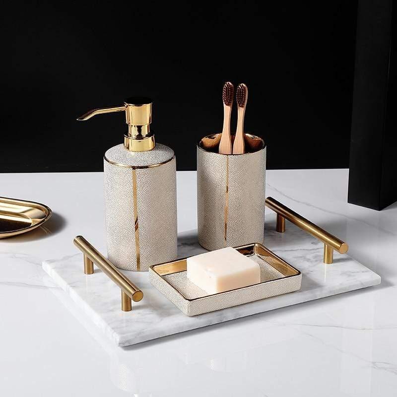 Bathroom Accessories Set | Sink Counter Organizer - Luxyecs