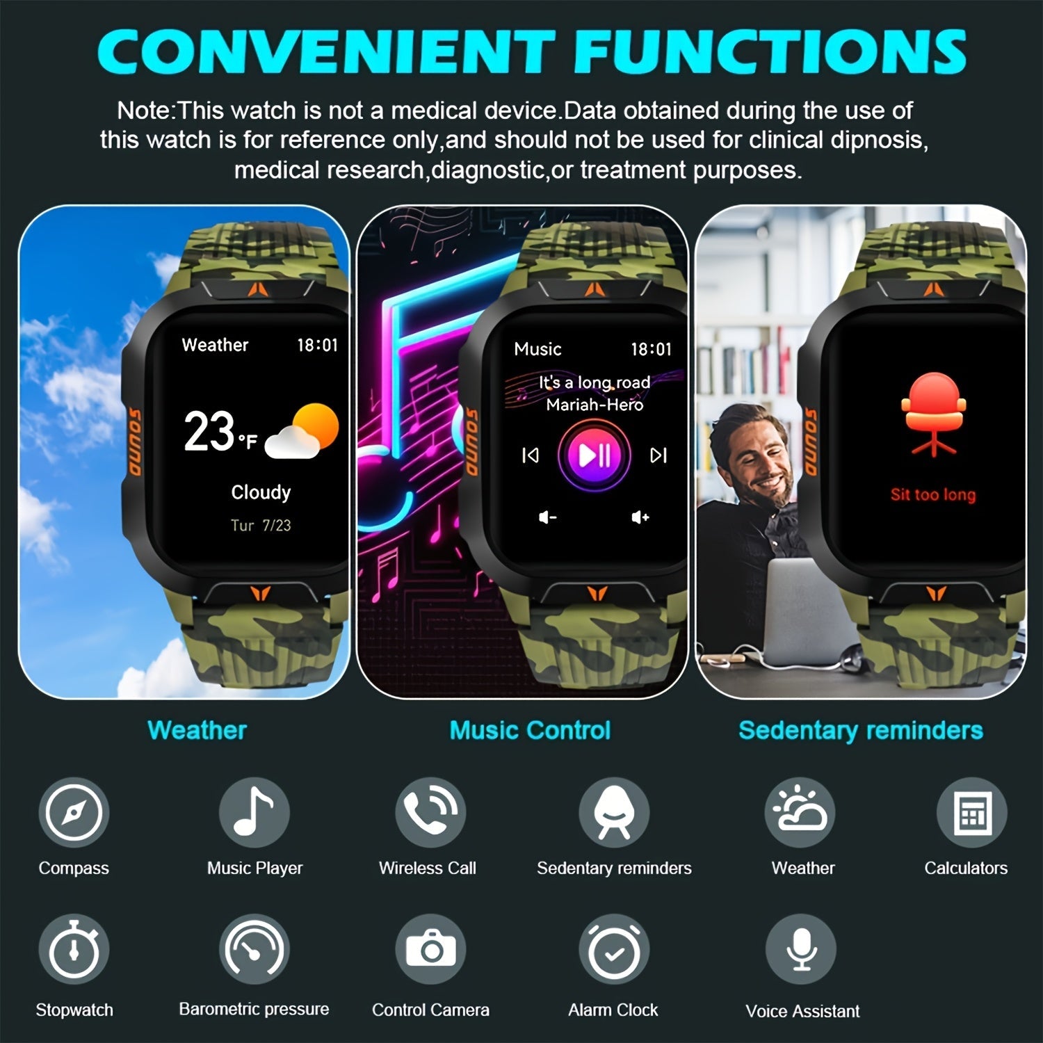 Men’s Outdoor Smartwatch | Fitness Tracker with Barometer and GPS