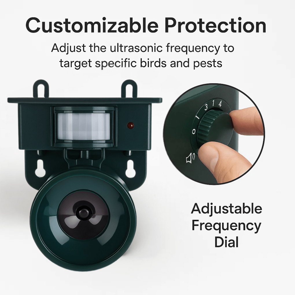 Birdguard Sensor – Motion-Activated Bird Repeller for Quiet Outdoor Spaces