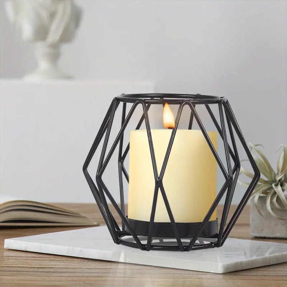 Candle Holder | Elegant Iron Candle Wireframe for a Stylish Illuminating Aesthetic - Luxyecs