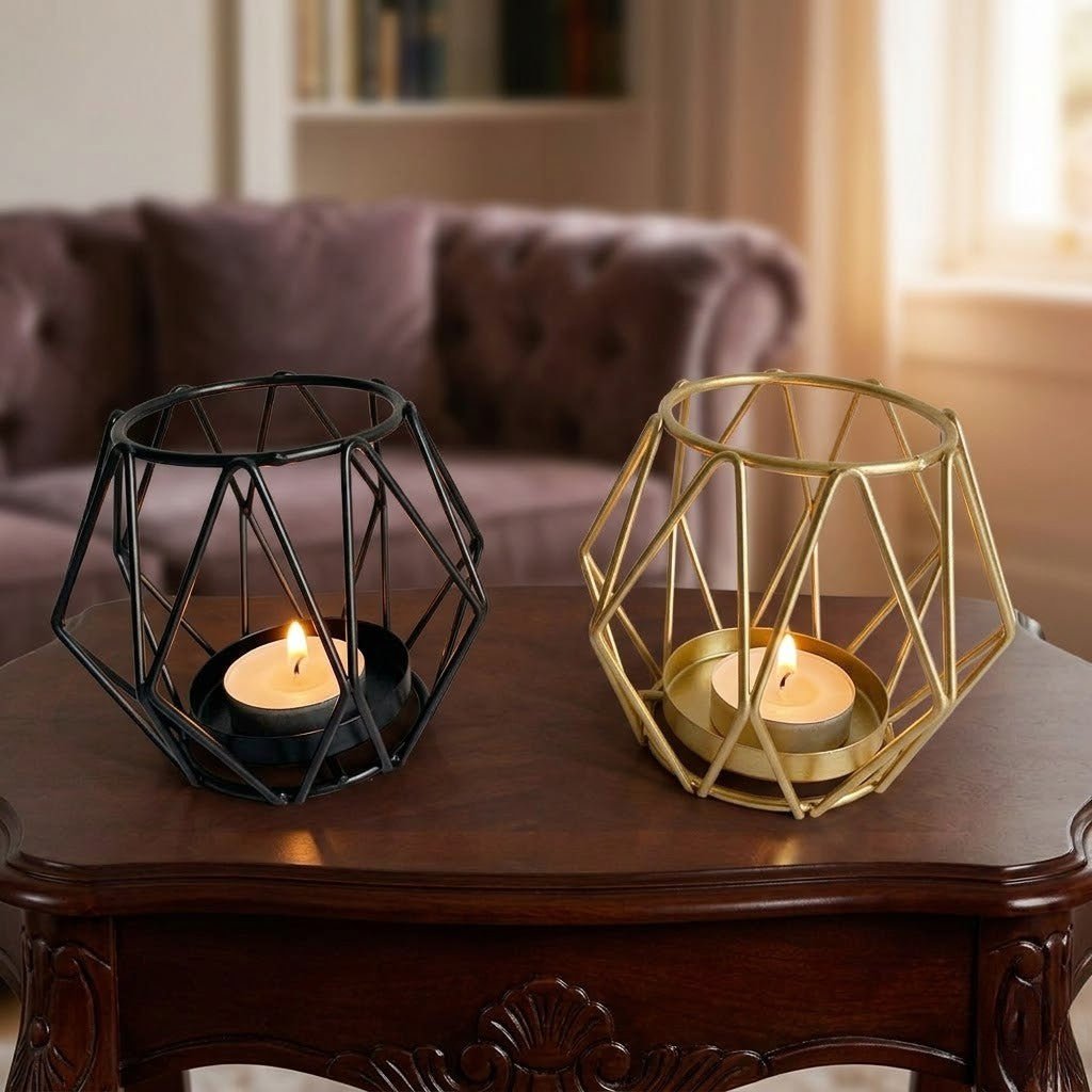 Candle Holder | Elegant Iron Candle Wireframe for a Stylish Illuminating Aesthetic - Luxyecs