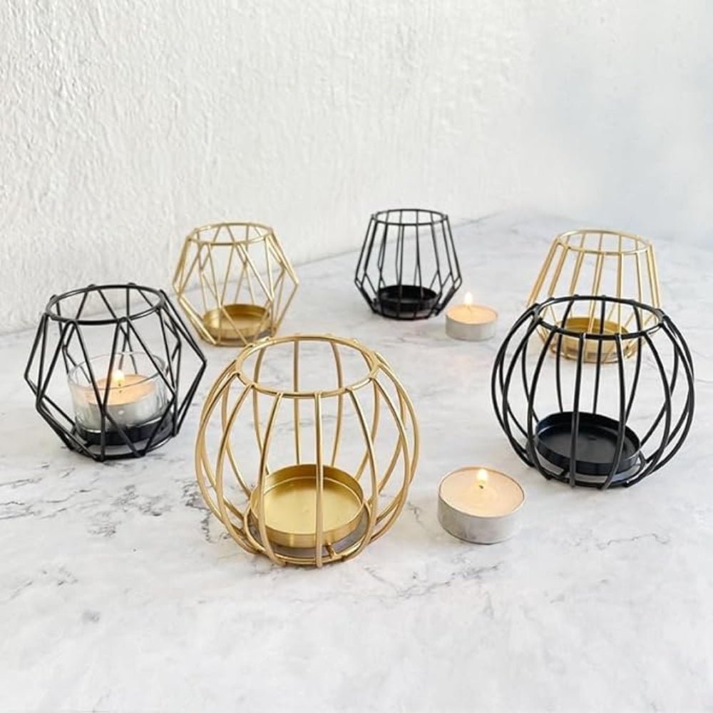 Candle Holder | Elegant Iron Candle Wireframe for a Stylish Illuminating Aesthetic - Luxyecs