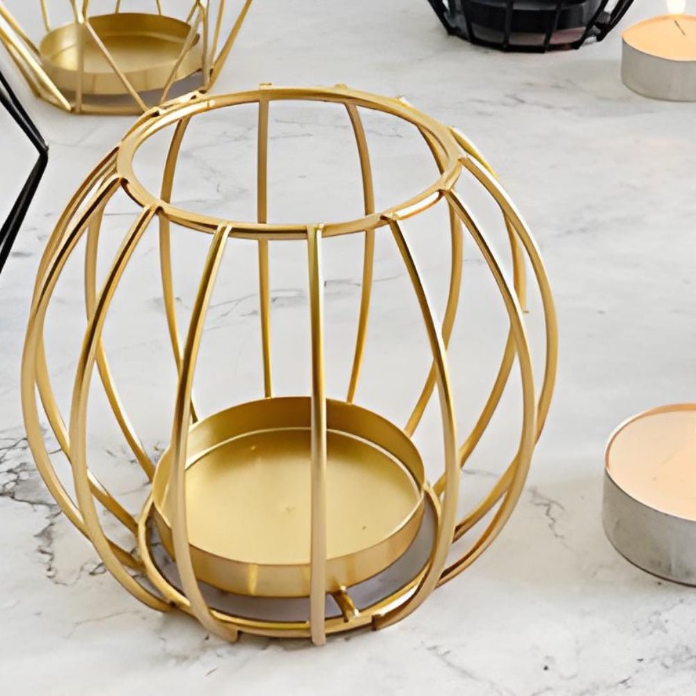 Candle Holder | Elegant Iron Candle Wireframe for a Stylish Illuminating Aesthetic - Luxyecs