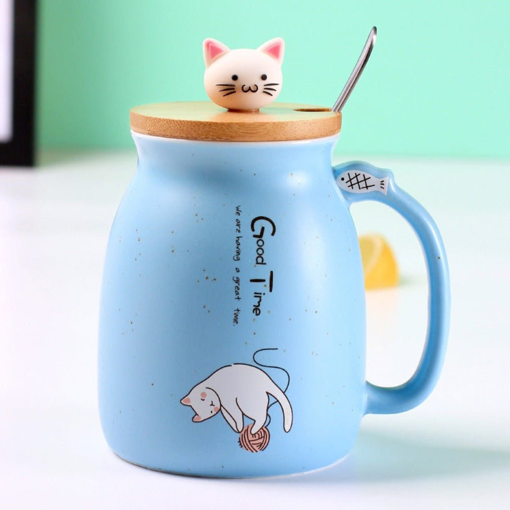 Cartoon Cat Mug | Cute Drinkware Cup - Luxyecs
