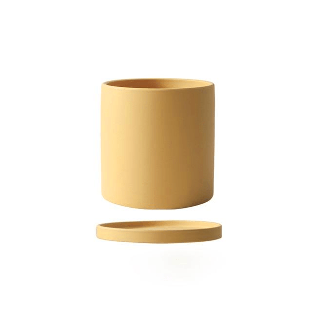Ceramic Planter with Saucer | Elegant Indoor Plant Pot for Home Décor - Luxyecs