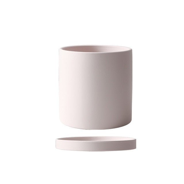 Ceramic Planter with Saucer | Elegant Indoor Plant Pot for Home Décor - Luxyecs