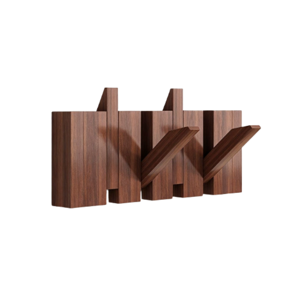 Luxyecs | Handmade Wooden Wall Coat Rack – Piano Style with Foldable Hooks