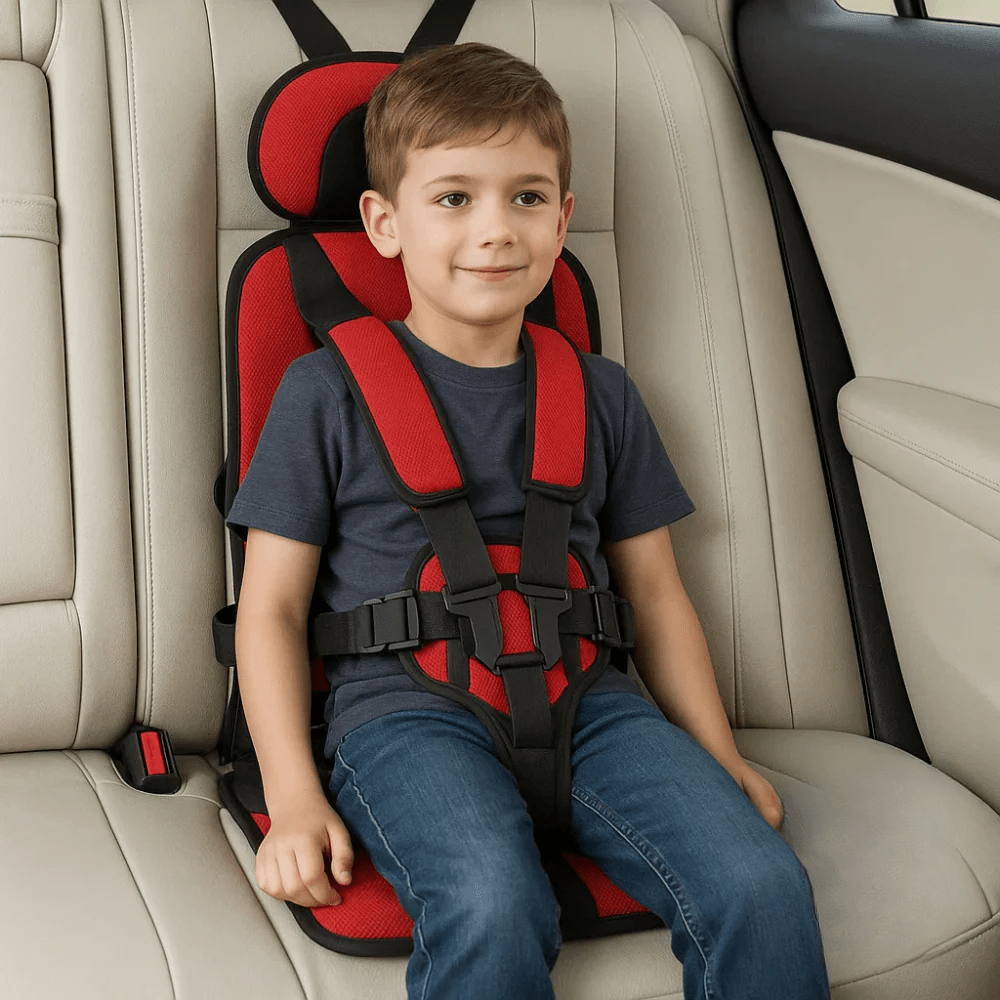 Children Car Safety Travel Booster Seat – Foldable Lightweight Portable Car Seat for Kids - Luxyecs
