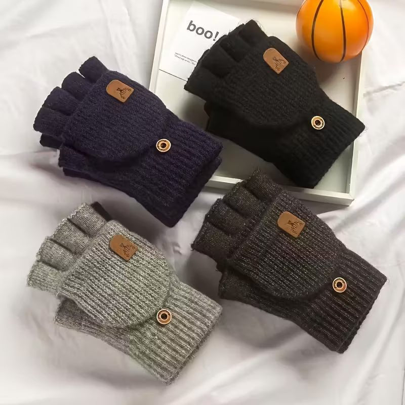 Cold Weather Gloves | Flip Cover Fingerless Gloves - Luxyecs