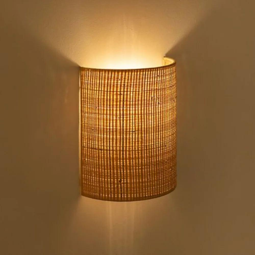 Woven Wall Lamp | Natural Boho LED Wall Light