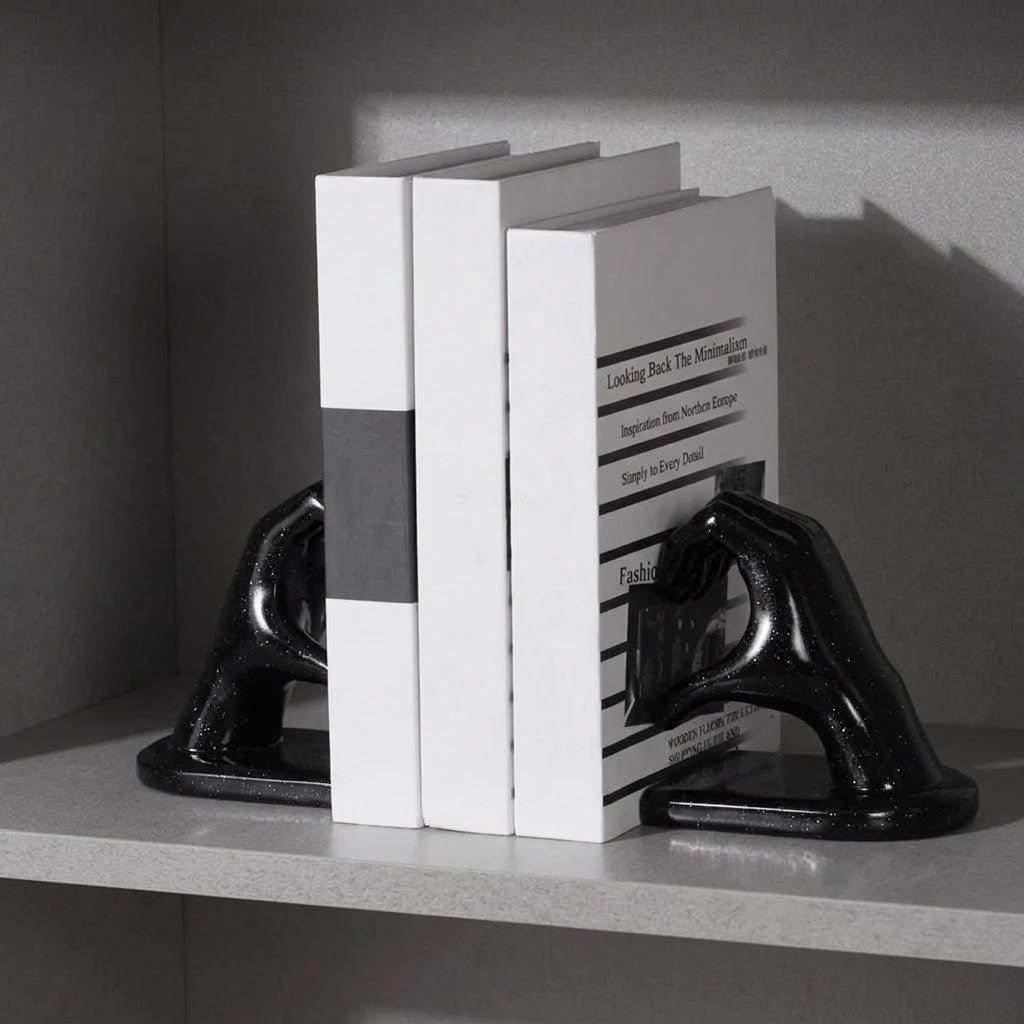 Decorative Bookends | Elegant Hand Heart Duo Bookends - Luxyecs
