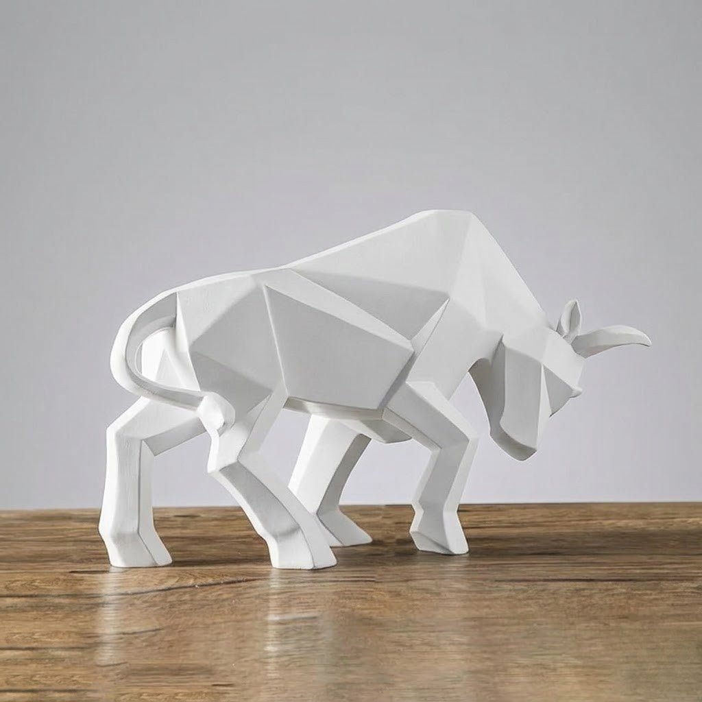 Decorative Figurines | Elegant Sculptural Charging Bull Figurine for a Touch of Artistic Flair - Luxyecs