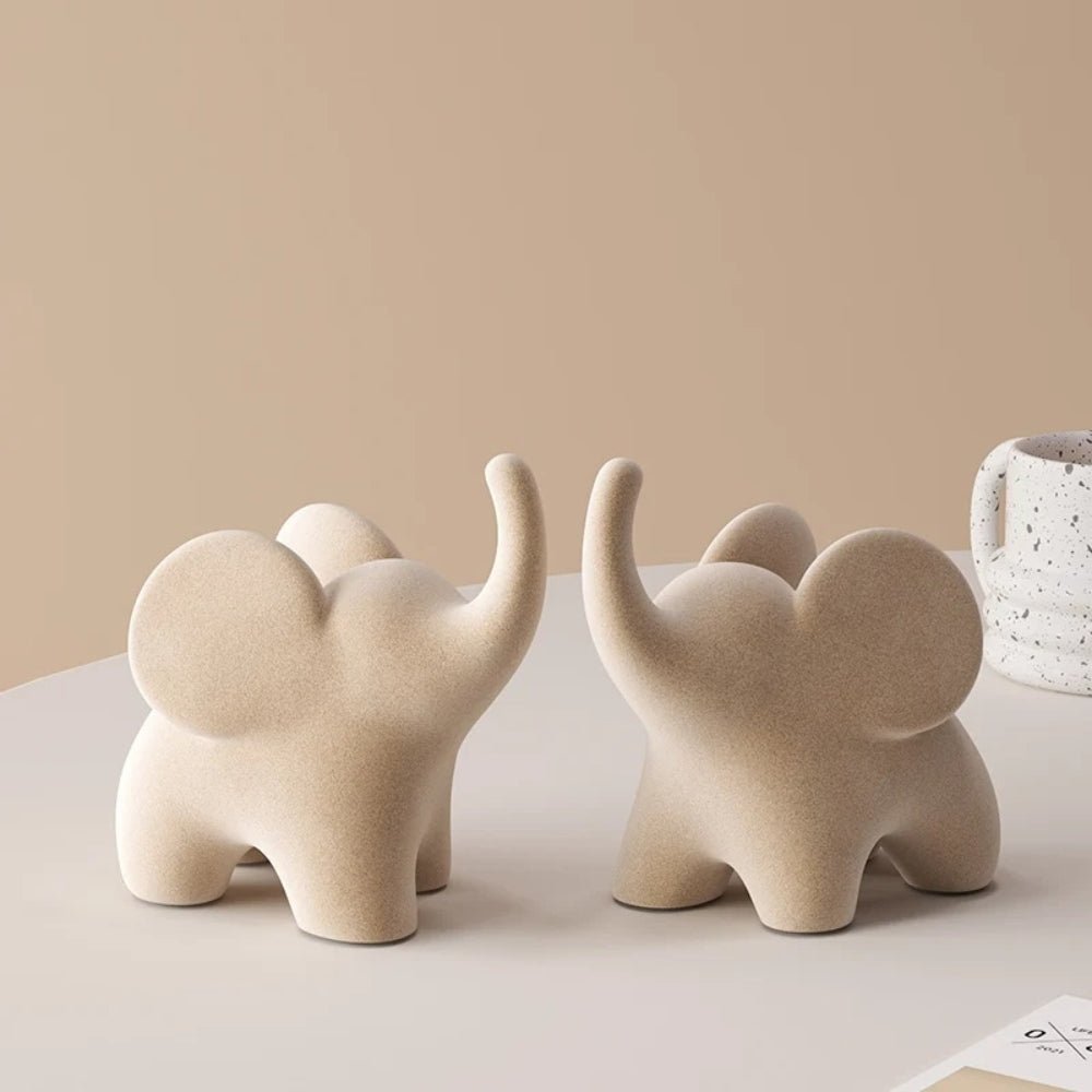 Decorative Figurines | Unique Resin Elephant Sculpture for a Whimsical Touch - Luxyecs