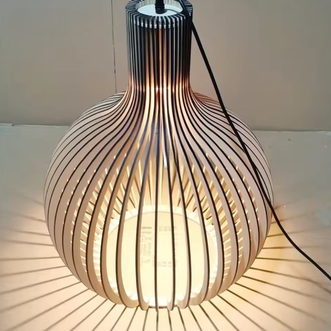 Rustic Wooden Pendant Lamp | Holland Design for Cozy and Elegant Home Decor