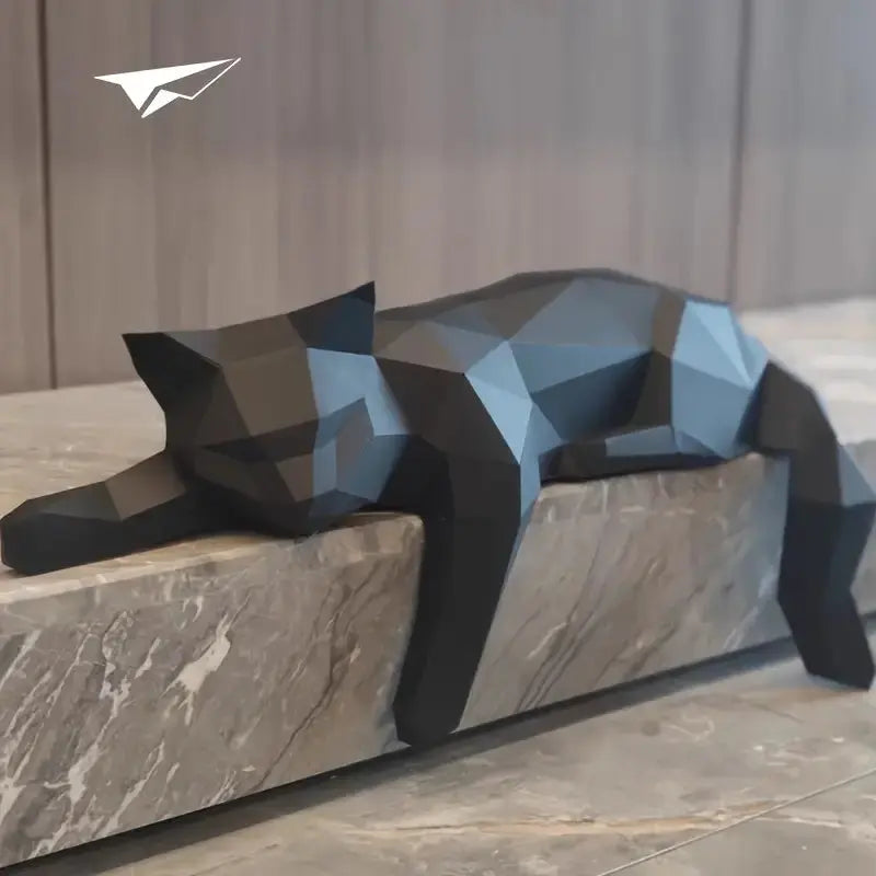 Geometric Cat Statue | Minimalist Modern Home Decoration