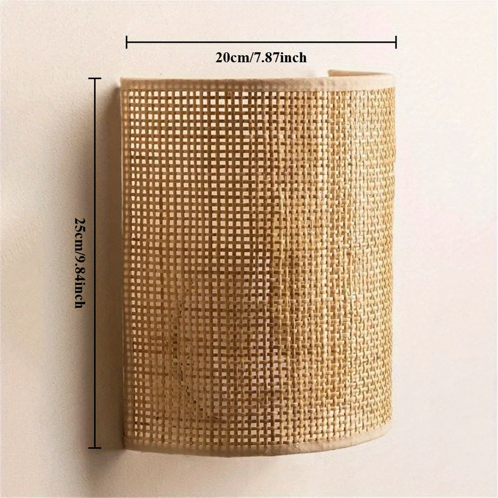 Woven Wall Lamp | Natural Boho LED Wall Light