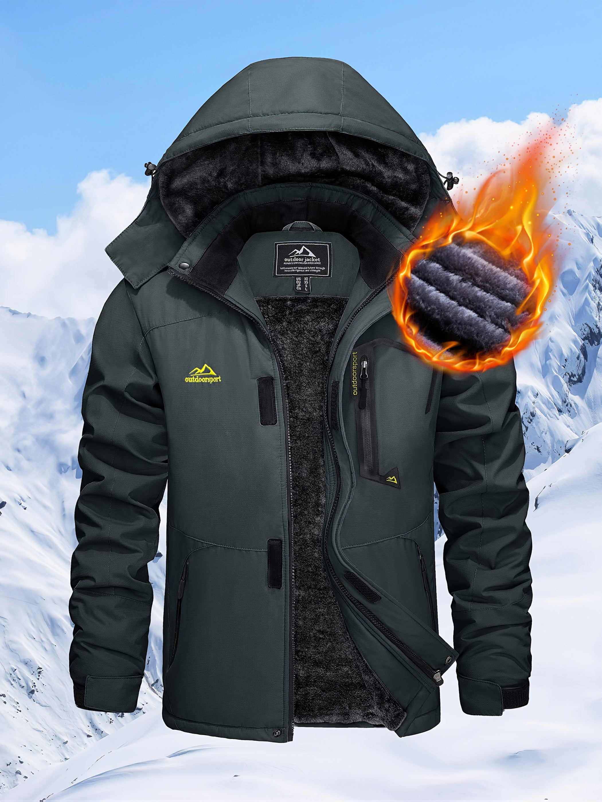 Men’s Winter Jacket | Outdoor Hooded Fleece-Lined Coat