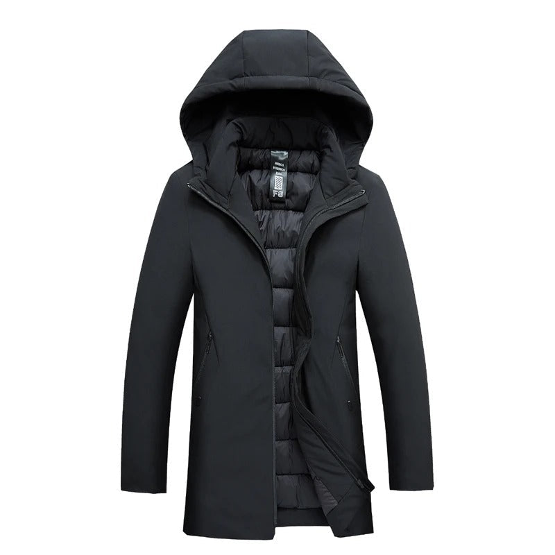 Men’s Winter Coat | Long Hooded Overcoat