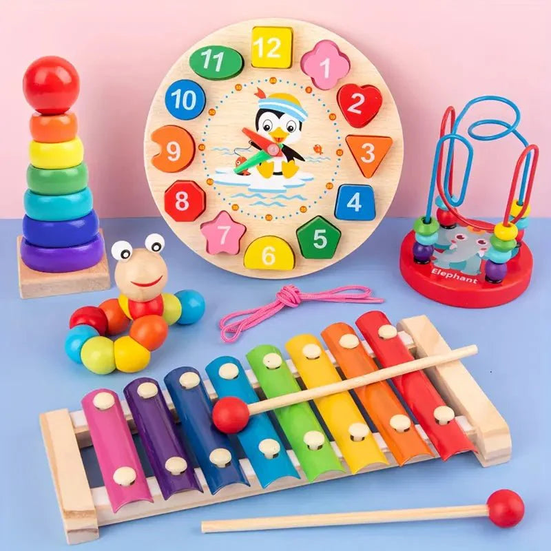 Montessori Toy Set | Wooden Learning Toy for Motor Skills & Sensory Development